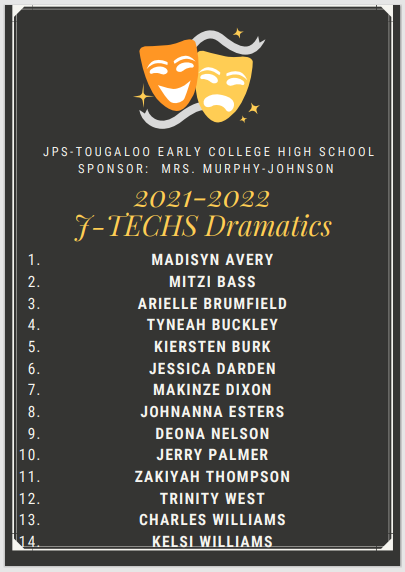 J-TECHS Dramatics members listed by name
